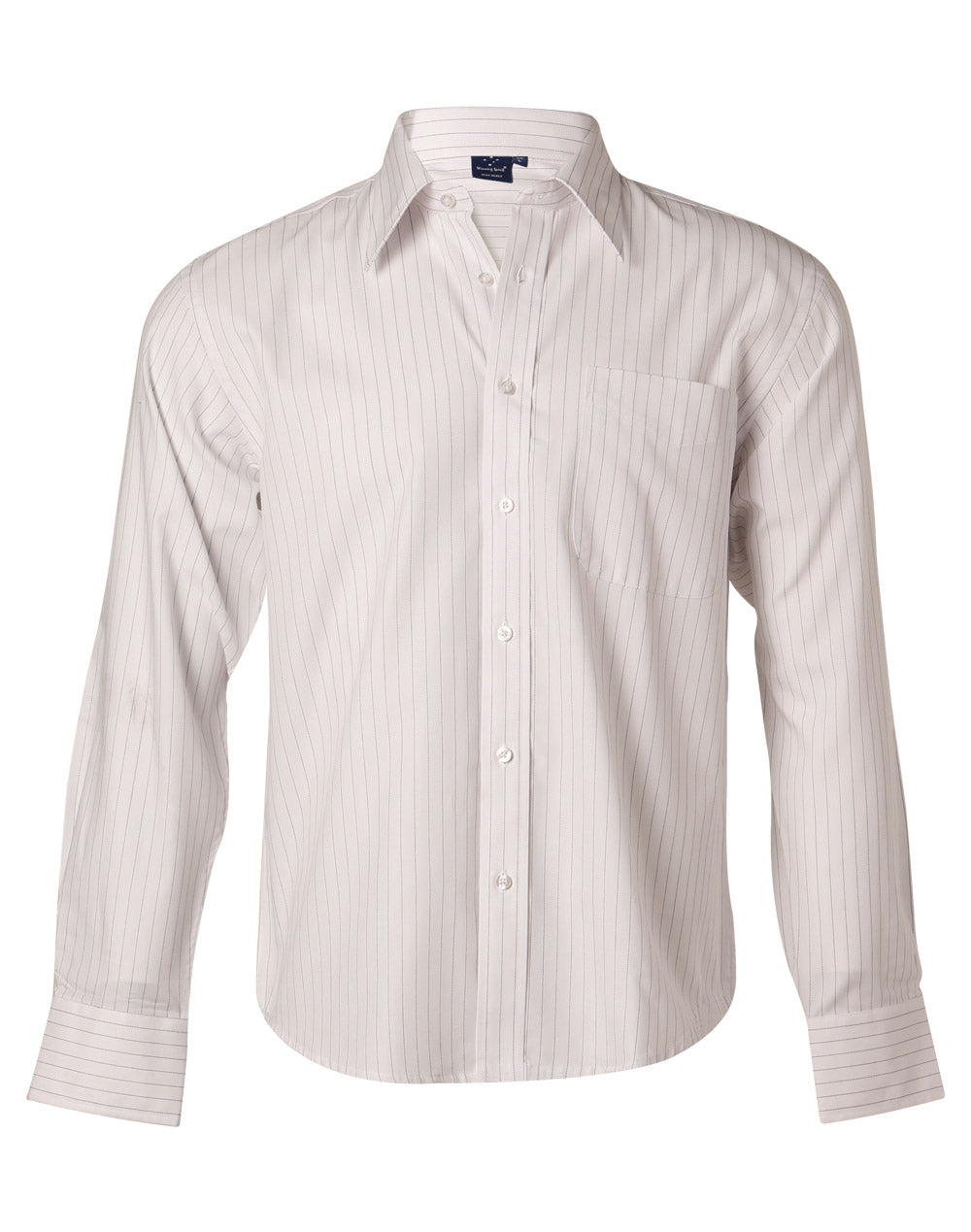 Pin Stripe Mens - White/Charcoal - Front