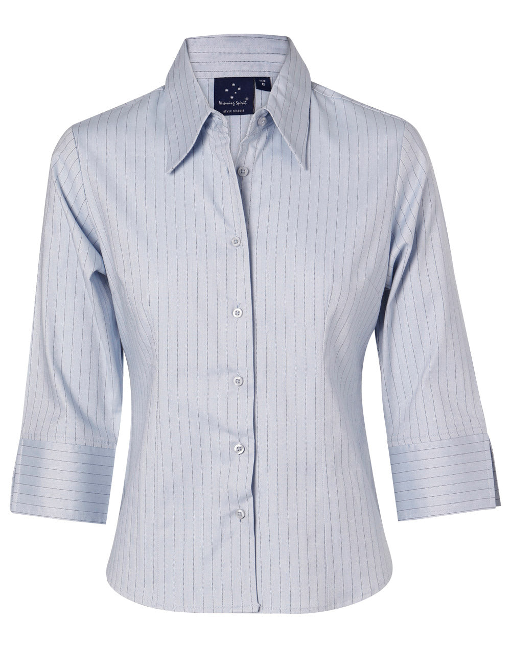 Pin Stripe Ladies - Mild Blue/Navy - Front