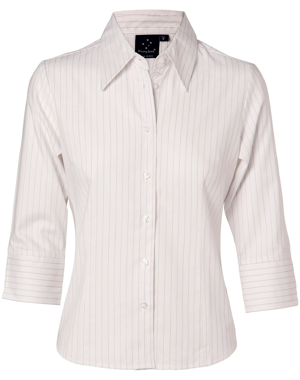 Pin Stripe Ladies - White/Charcoal - Front