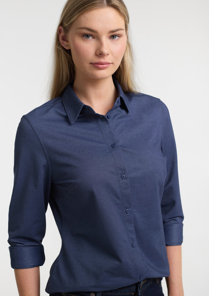 Venture Womens Long Sleeve Shirt - Denim Blue - Model
