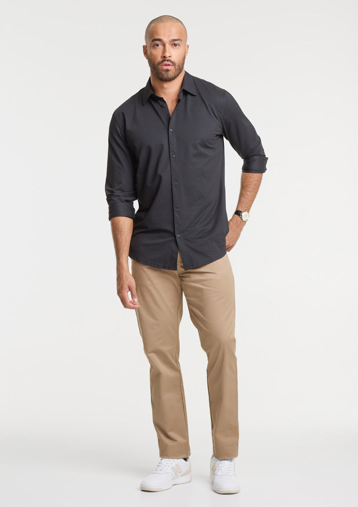 Venture Mens Long Sleeve Shirt - Black - Model