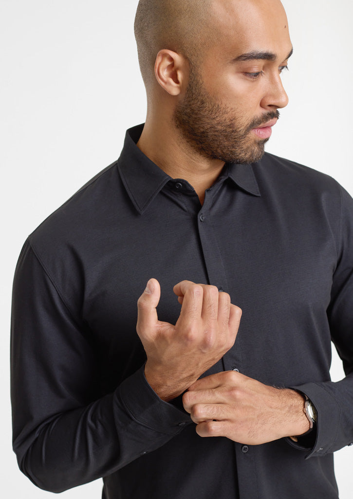 Venture Mens Long Sleeve Shirt - Black - Model