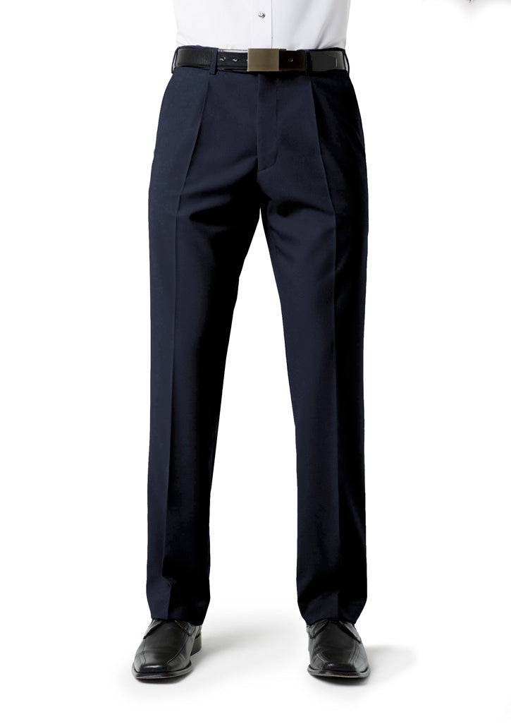 Classic Mens Pleat Pant - Navy - Model