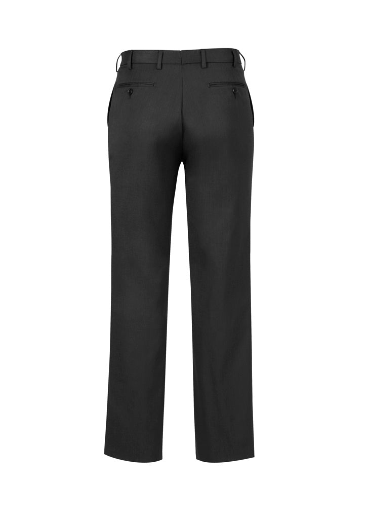 Classic Mens Pleat Pant - Charcoal Marle - Back