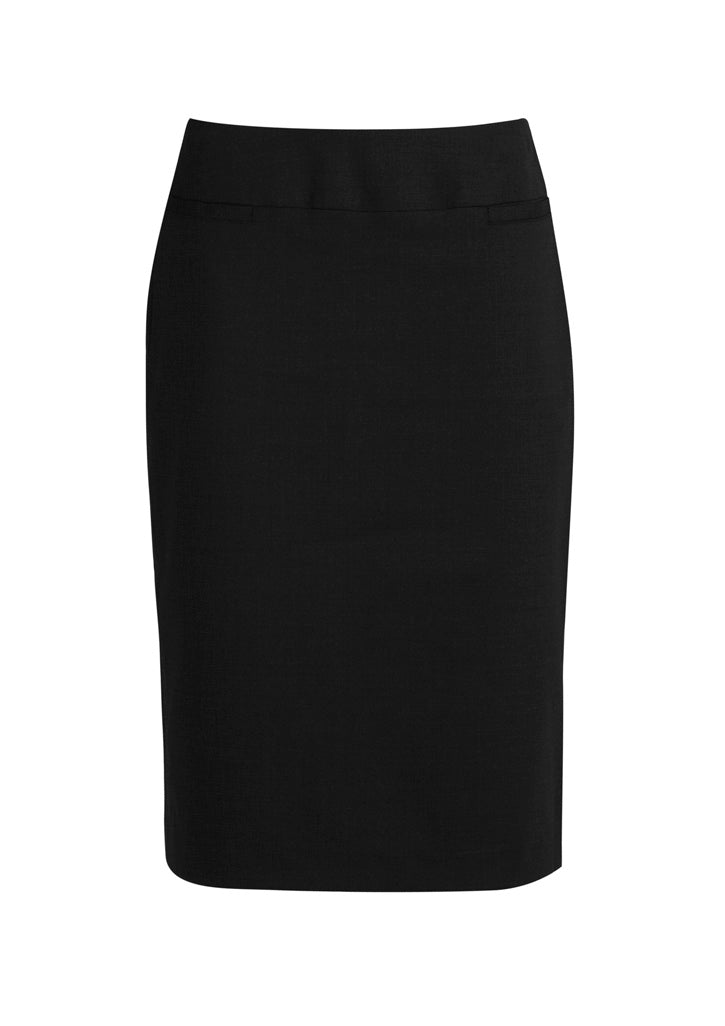 Classic Womens Below Knee Skirt - Black - Front