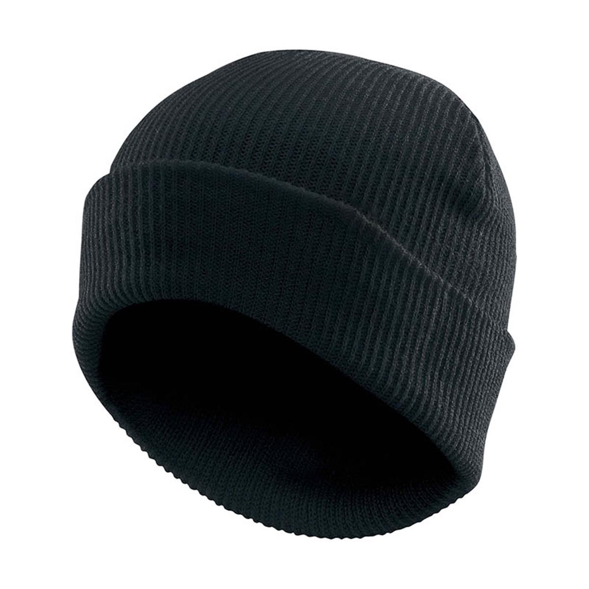 Vintage Knit Beanie - Black - Front