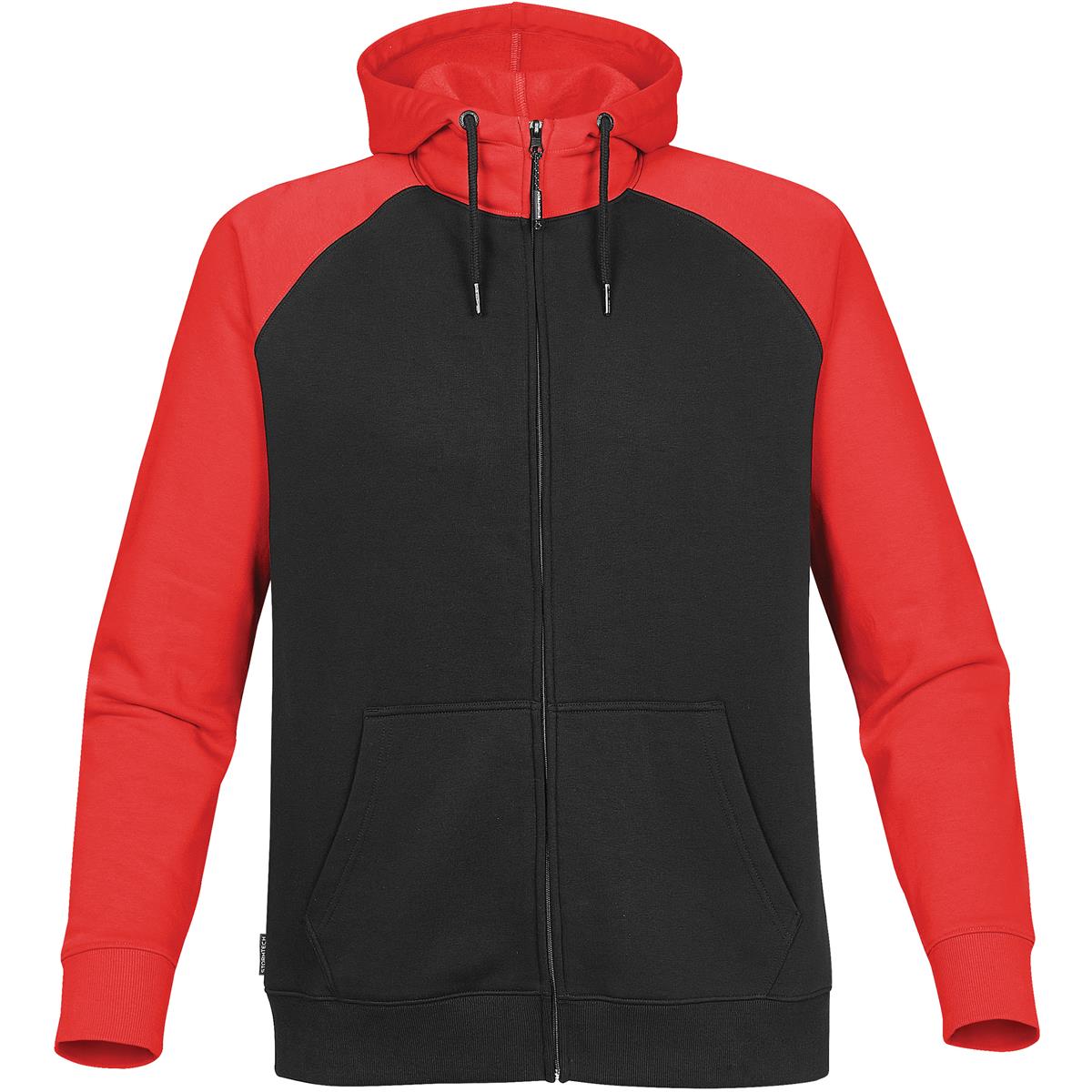 Men's Omega Zip Hoody - Black / Bright Red - Front
