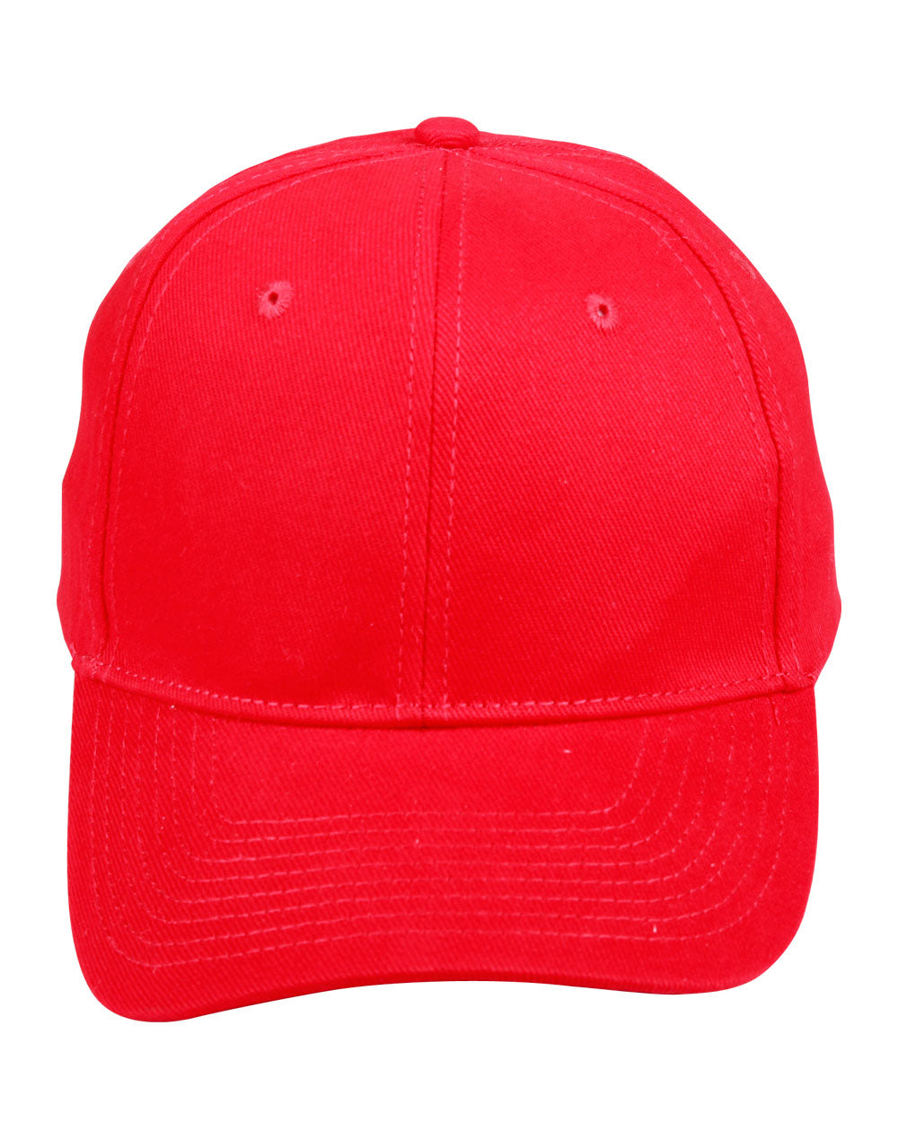 Heavy Brushed Cotton Cap - Red - Front