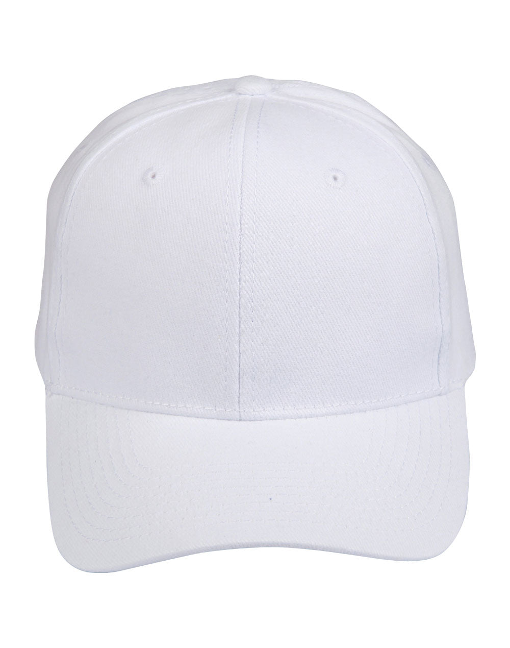 Heavy Brushed Cotton Cap - White - Front