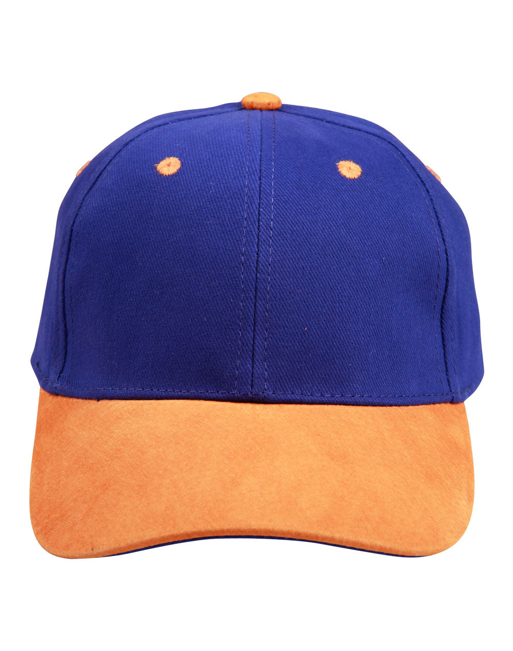 Suede Peak Cap - Royal/Tan - Front