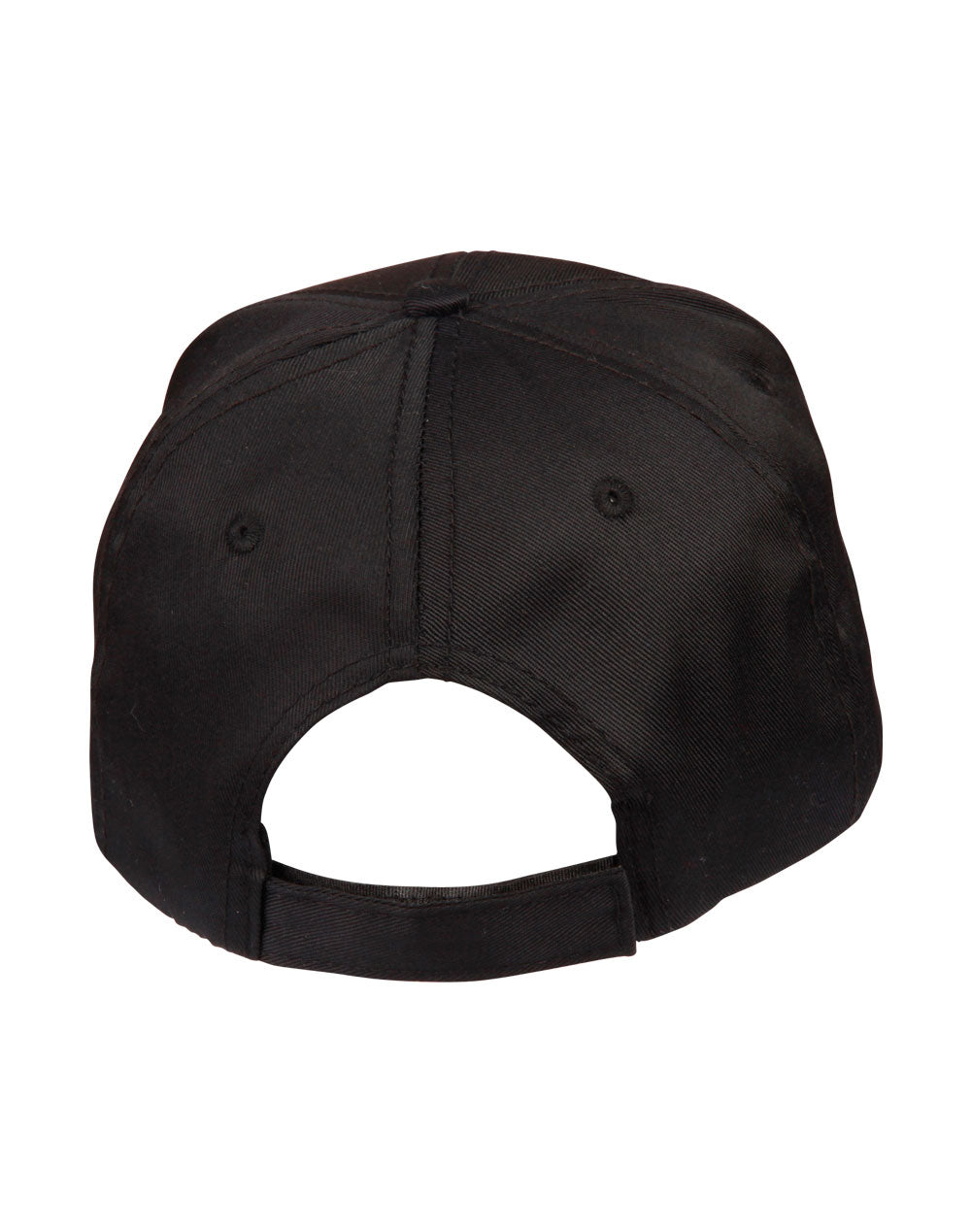 Polycotton Twill Cap - Black - Back