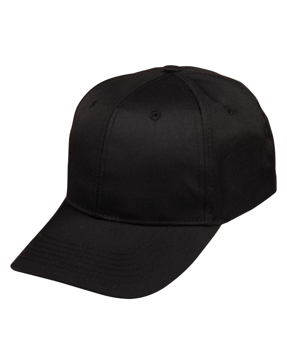 Polycotton Twill Cap - Black - View