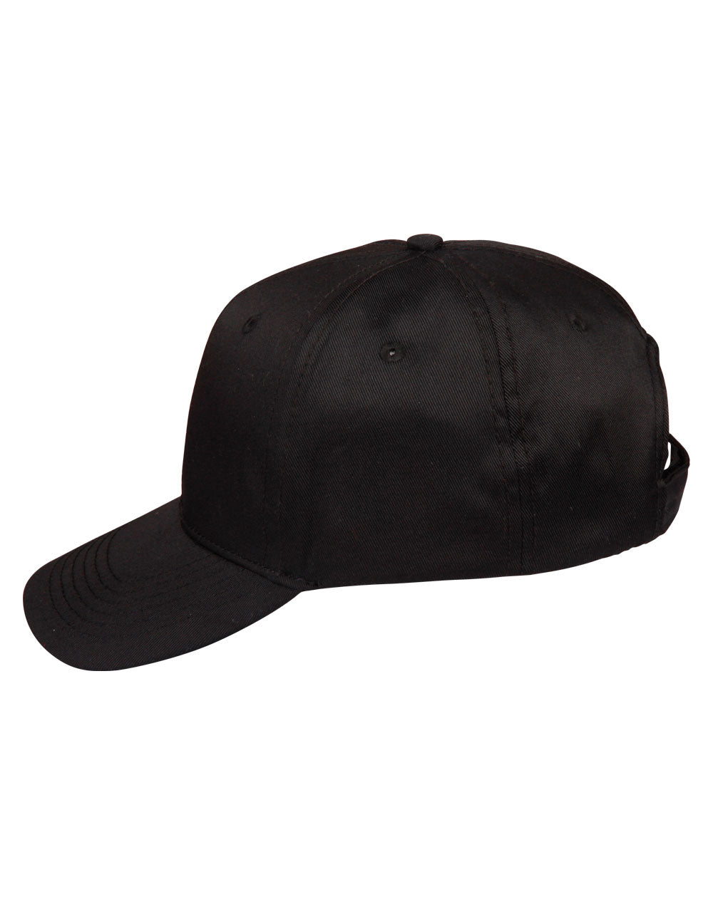 Polycotton Twill Cap - Black - View