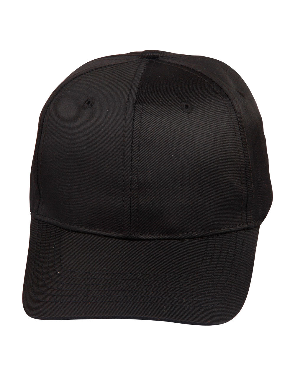 Polycotton Twill Cap - Black - Front