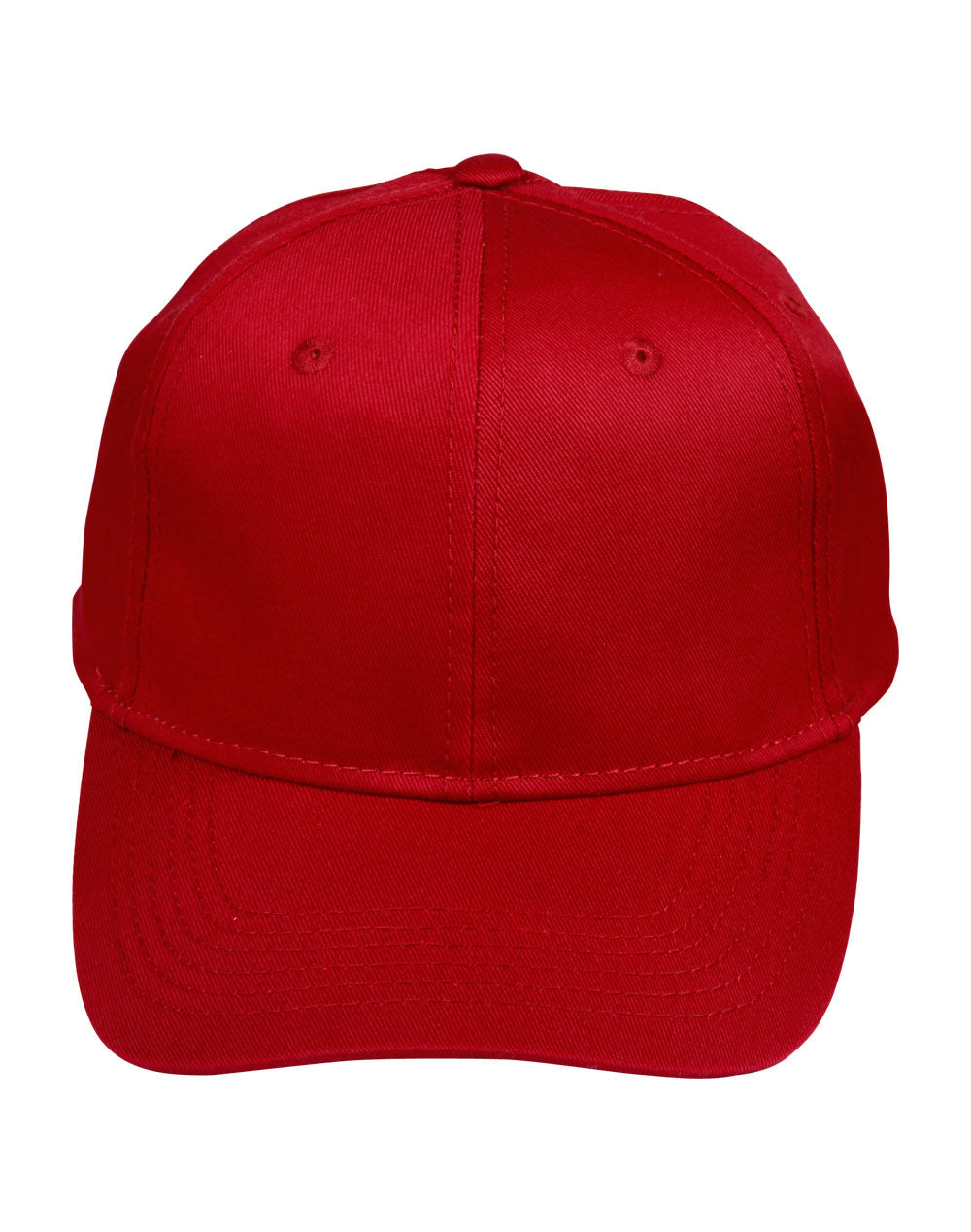 Polycotton Twill Cap - Maroon - Front