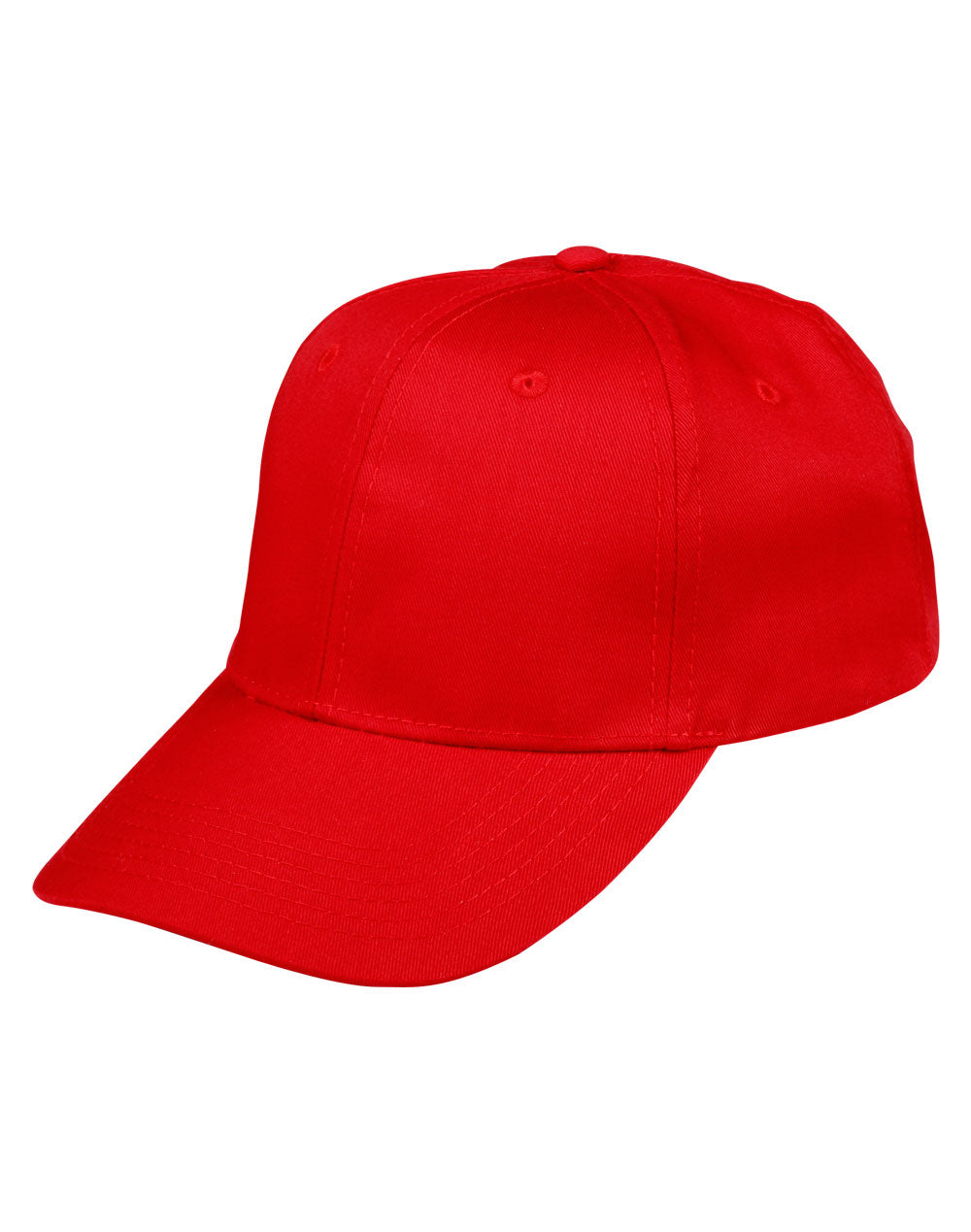Polycotton Twill Cap - Red - View