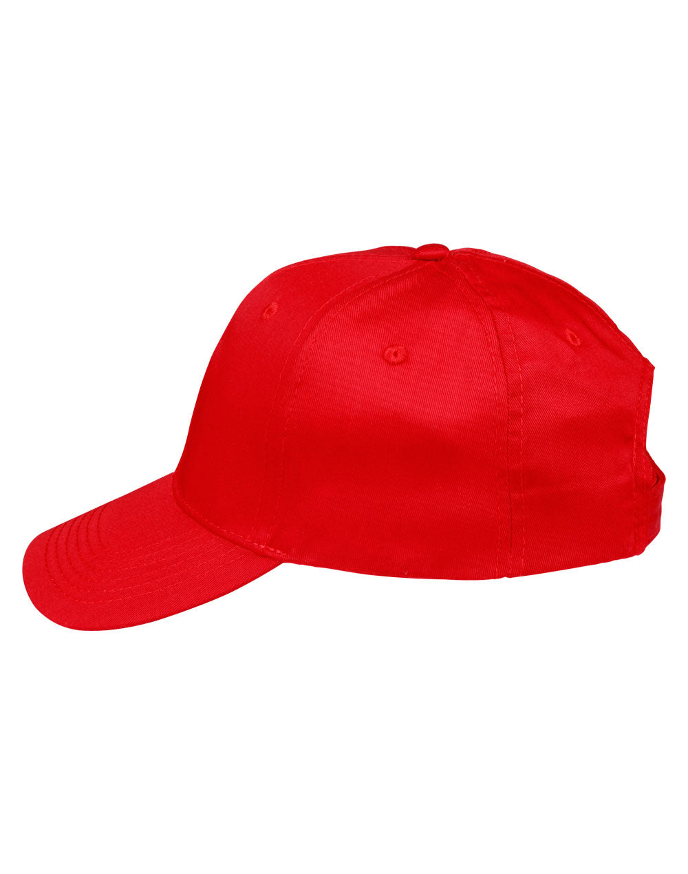 Polycotton Twill Cap - Red - View