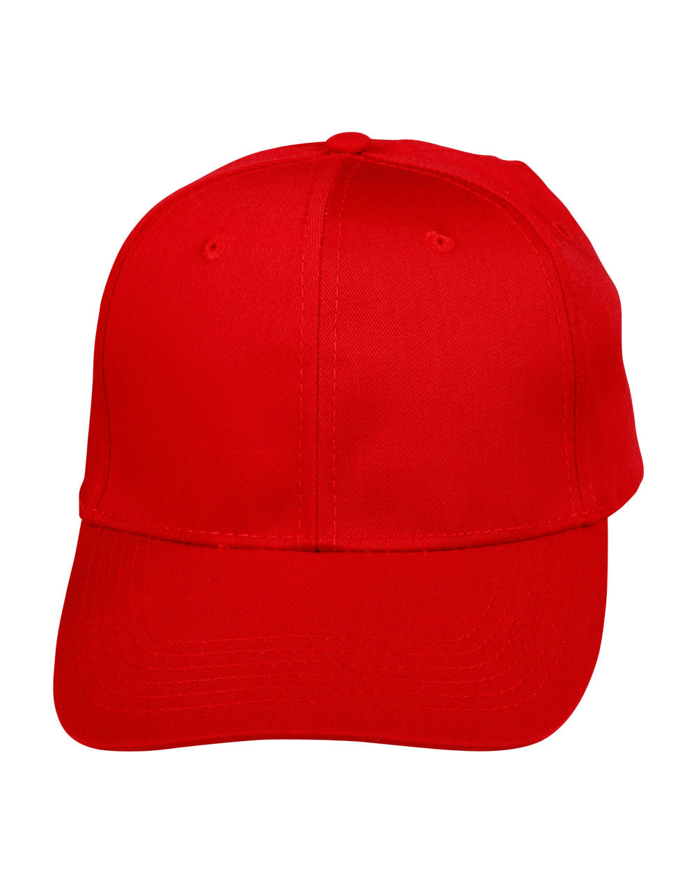 Polycotton Twill Cap - Red - Front