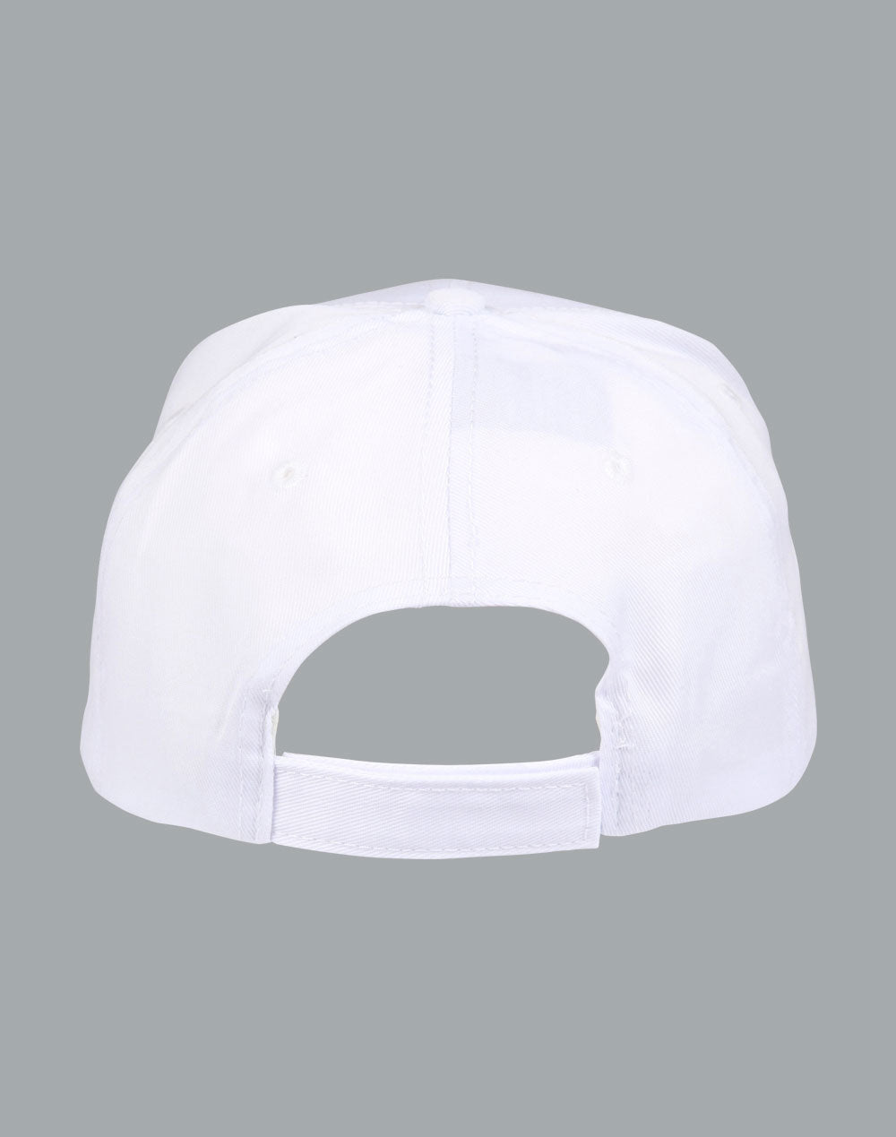 Polycotton Twill Cap - White - Back