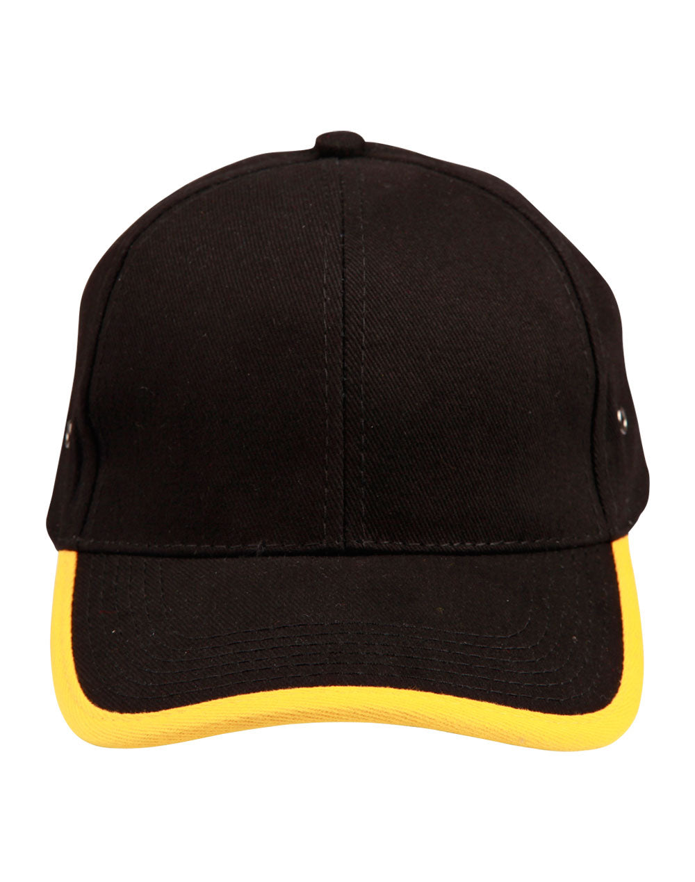Peak & Back Trim Cap - Black/Gold - Front