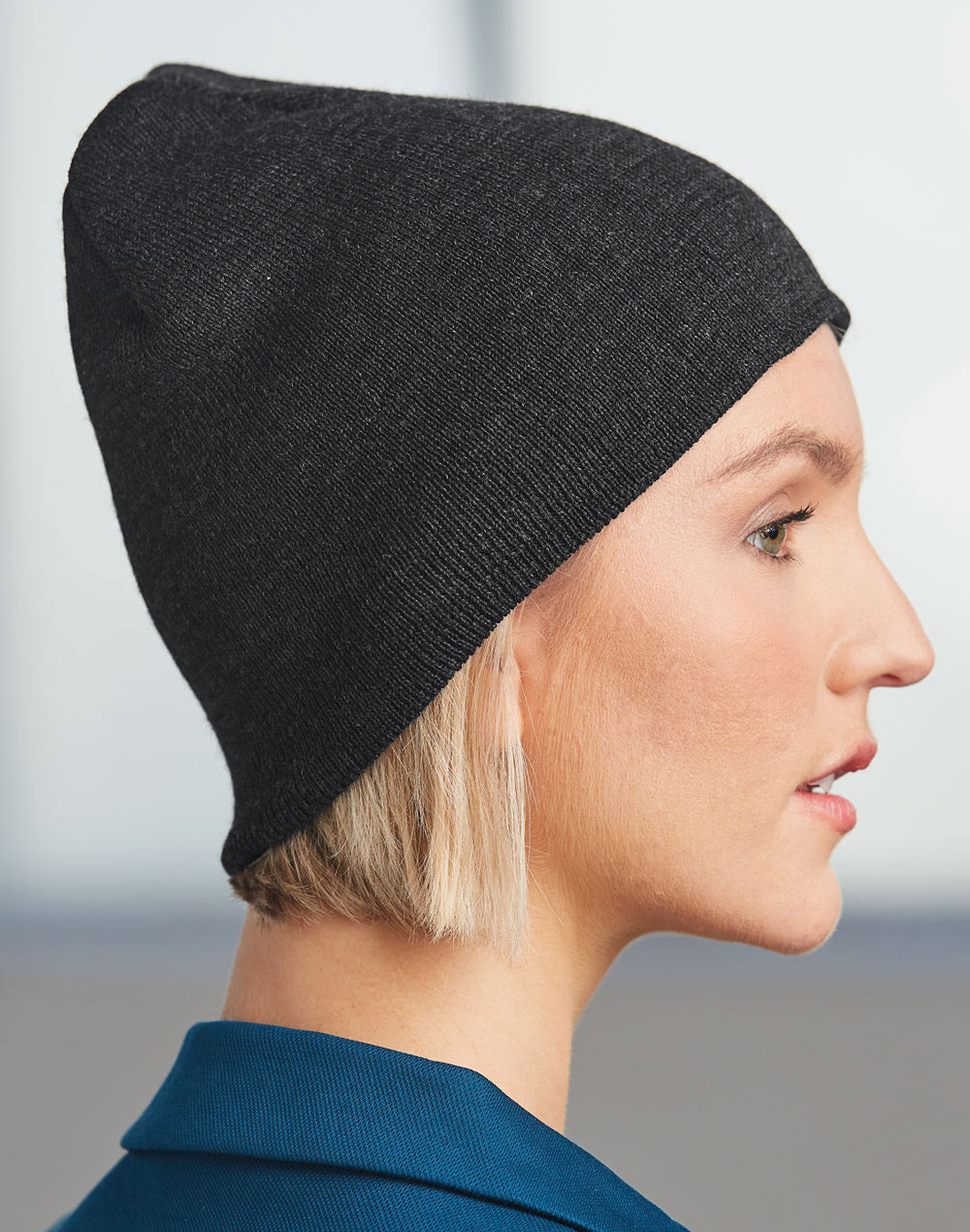 Marl Slouch Beanie - Marl Black - View
