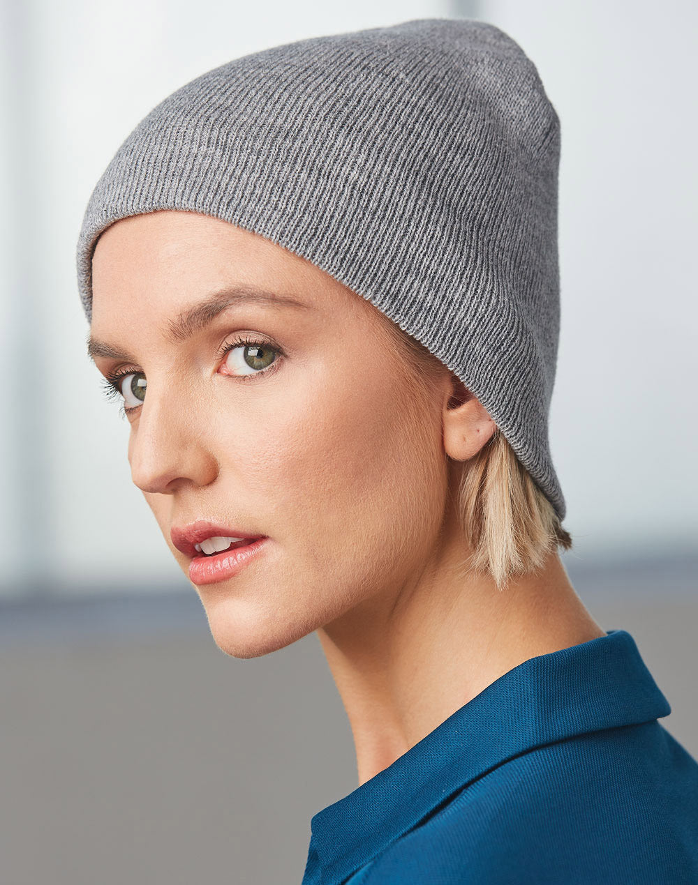 Marl Slouch Beanie - Marl Grey - View