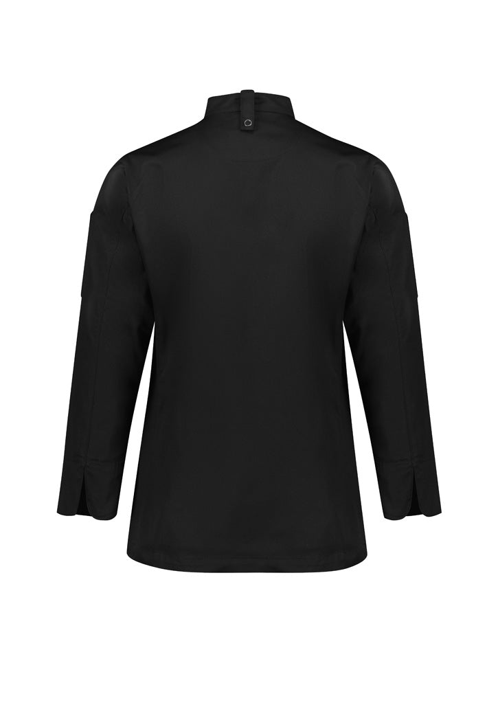 Al Dente Womens Long Sleeve Chef Jacket - Black - Back