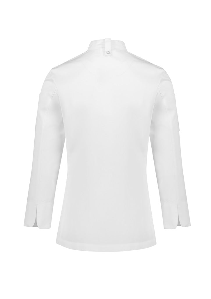 Al Dente Womens Long Sleeve Chef Jacket - White - Back