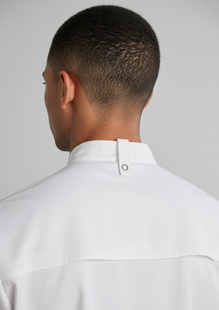 Zest Mens Short Sleeve Chef Jacket - White - Model
