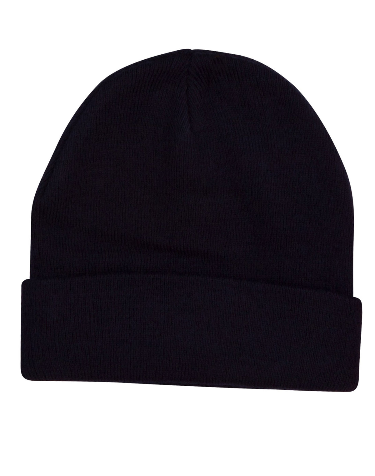 Roll Up Acrylic Beanie - Navy - Front