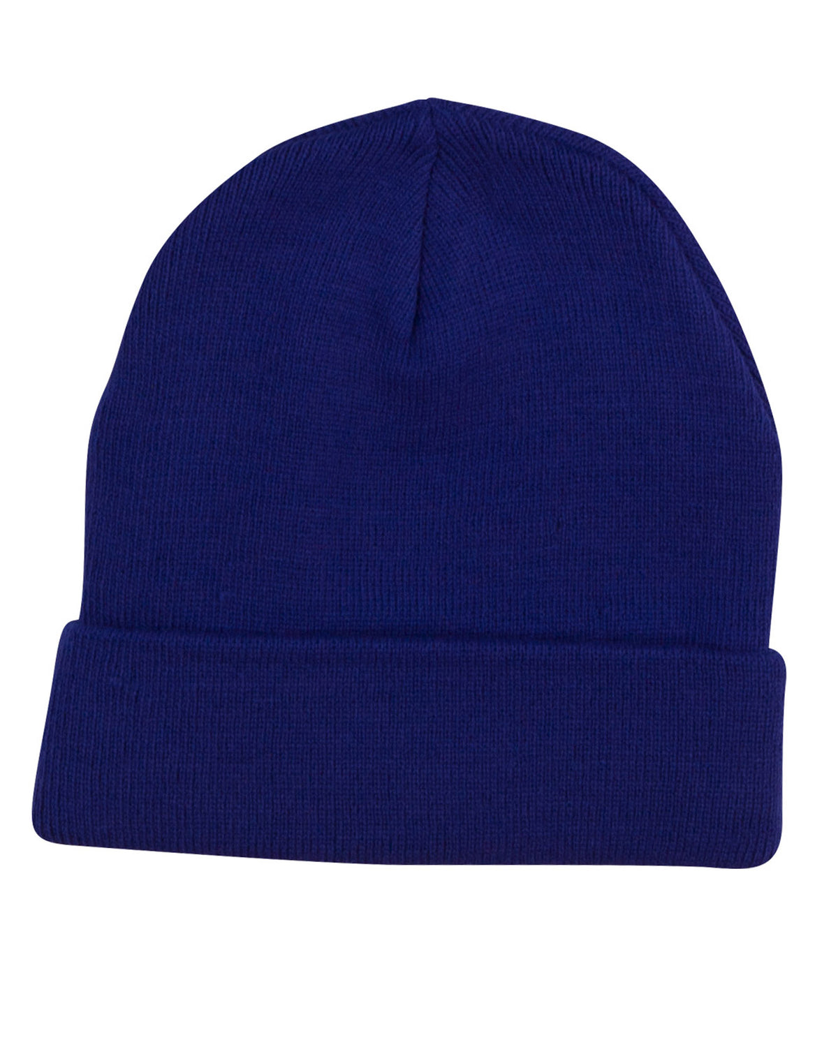 Roll Up Acrylic Beanie - Royal - Front