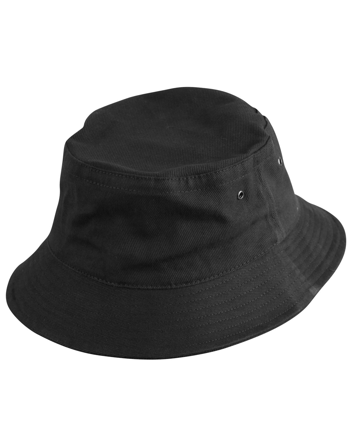 Soft Washed Bucket Hat - Black - Front