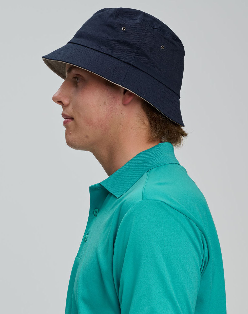 Bucket Hat - DarkNavy/Sand - View