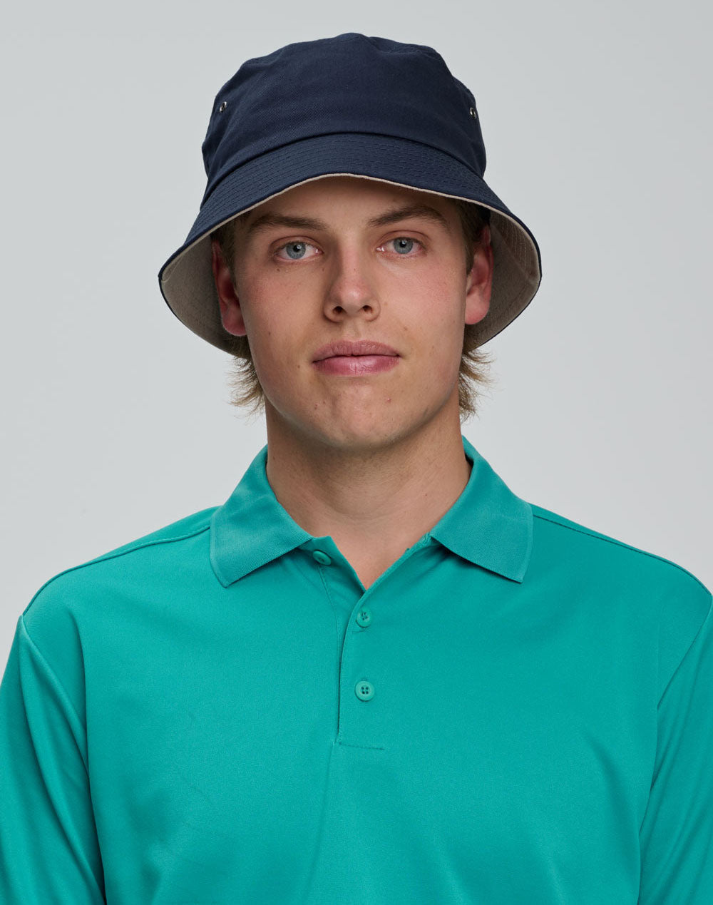 Bucket Hat - DarkNavy/Sand - View