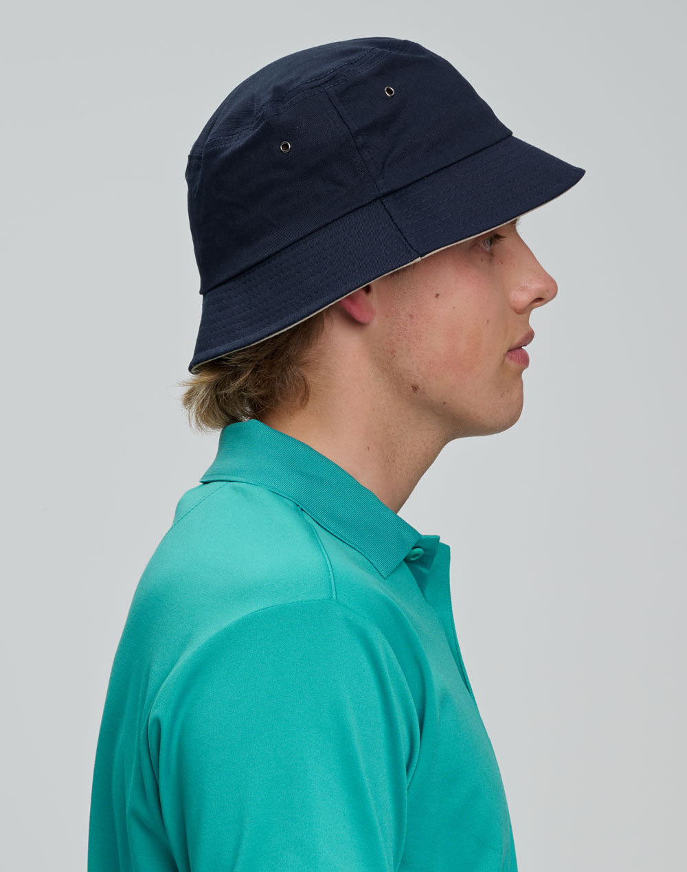 Bucket Hat - DarkNavy/Sand - View