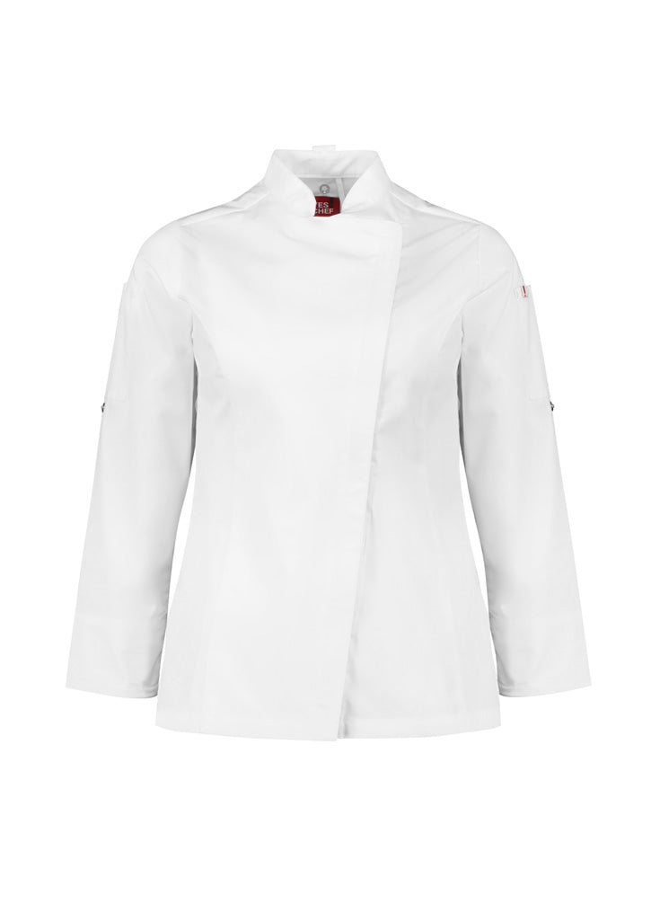 Alfresco Womens Long Sleeve Chef Jacket - White - Front