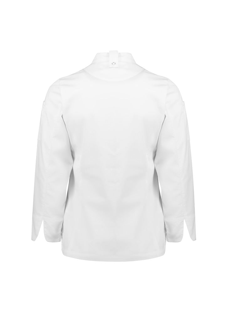 Alfresco Womens Long Sleeve Chef Jacket - White - Back