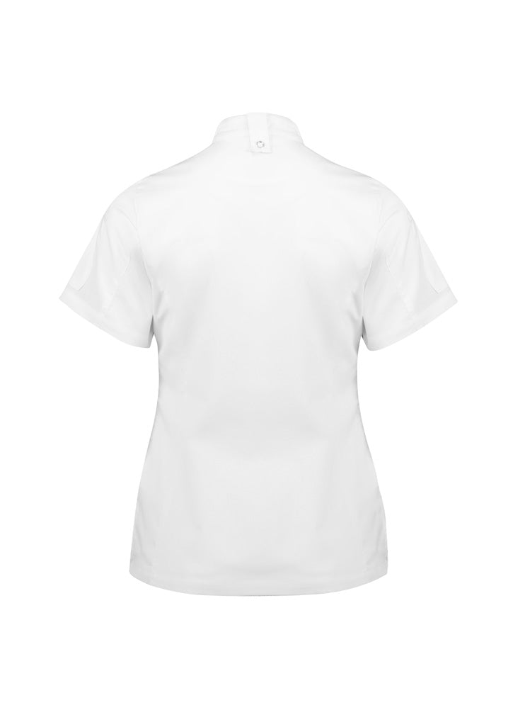 Alfresco Womens Short Sleeve Chef Jacket - White - Back