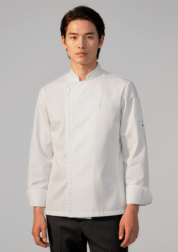 Alfresco Mens Long Sleeve Chef Jacket - White - Model