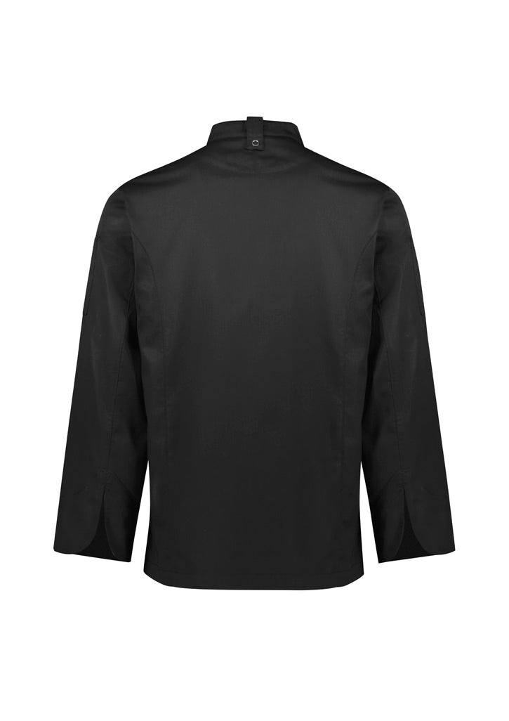 Alfresco Mens Long Sleeve Chef Jacket - Black - Back