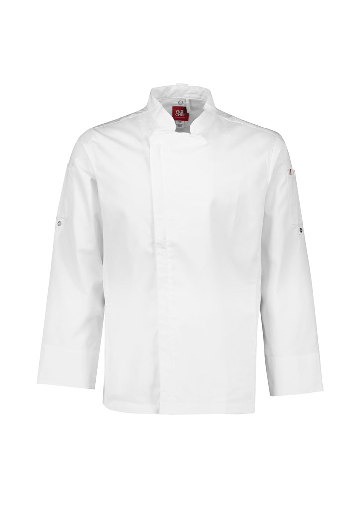 Alfresco Mens Long Sleeve Chef Jacket - White - Front