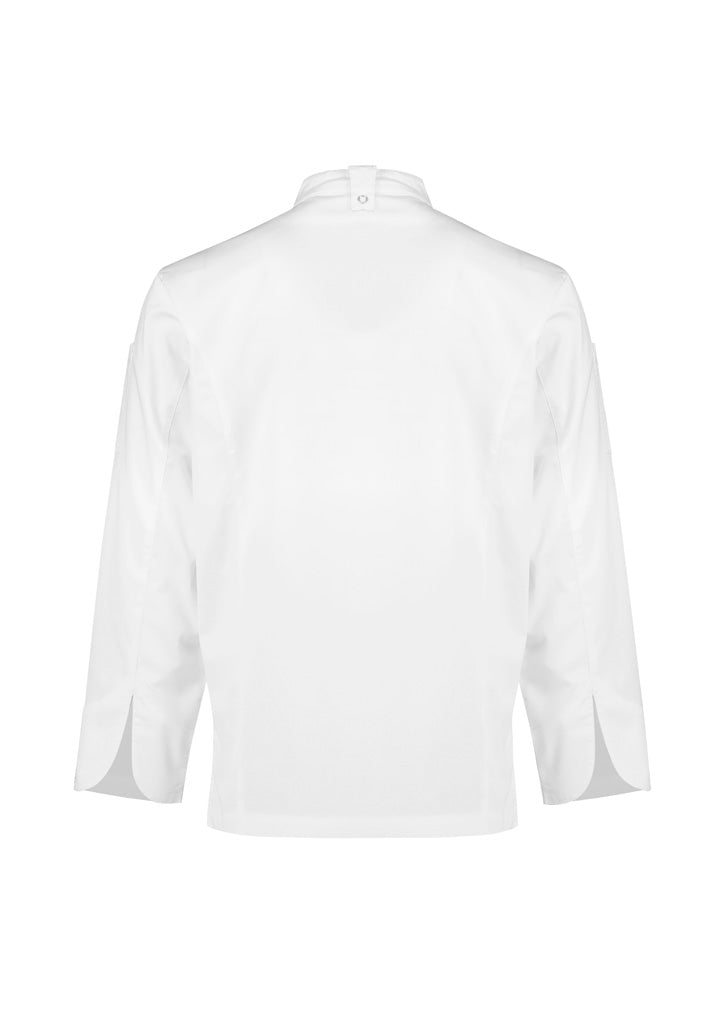 Alfresco Mens Long Sleeve Chef Jacket - White - Back