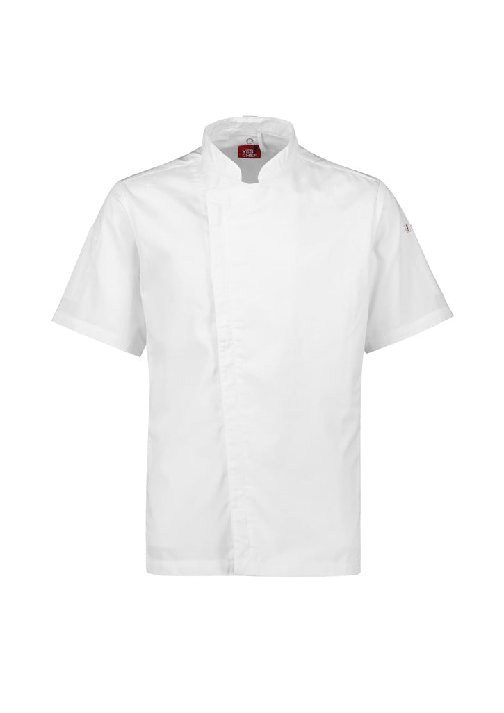 Alfresco Mens Short Sleeve Chef Jacket - White - Front