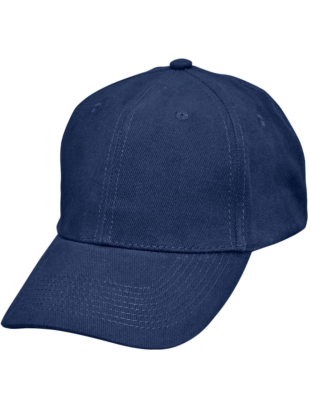 Heavy Brushed Cotton Cap With Buckle - Navy - Front