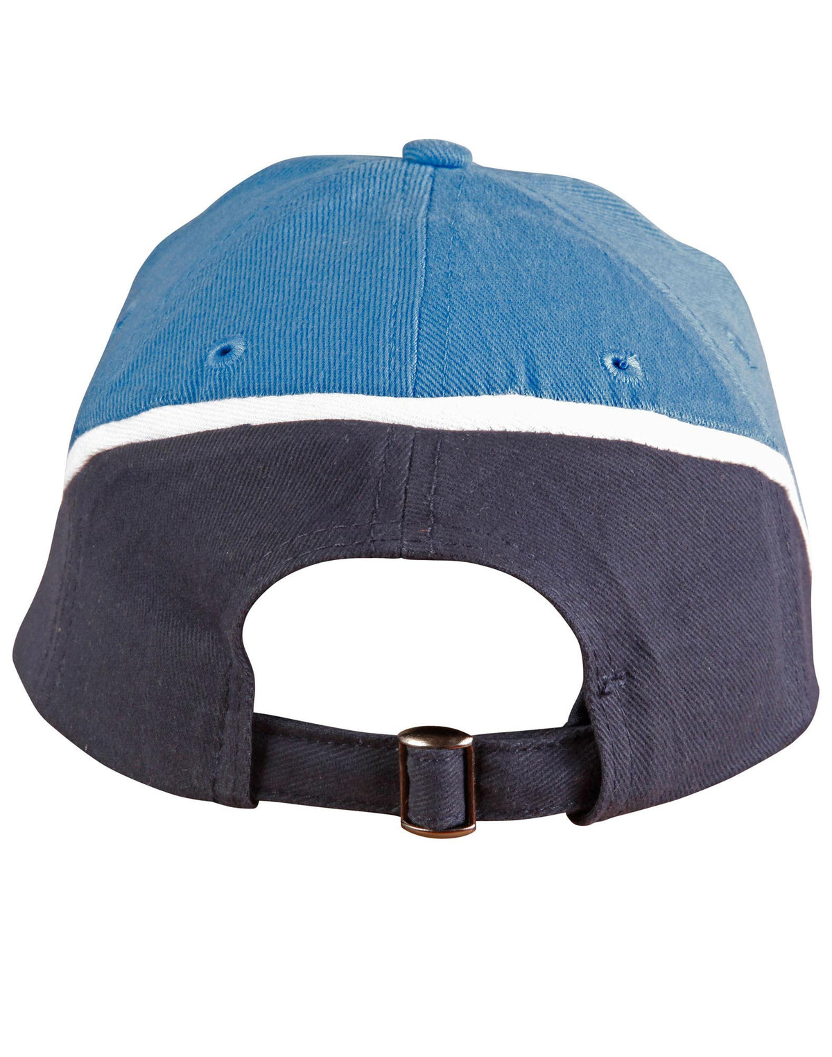 Tri Contrast Colours Cap - Skyblue/White/Navy - Back