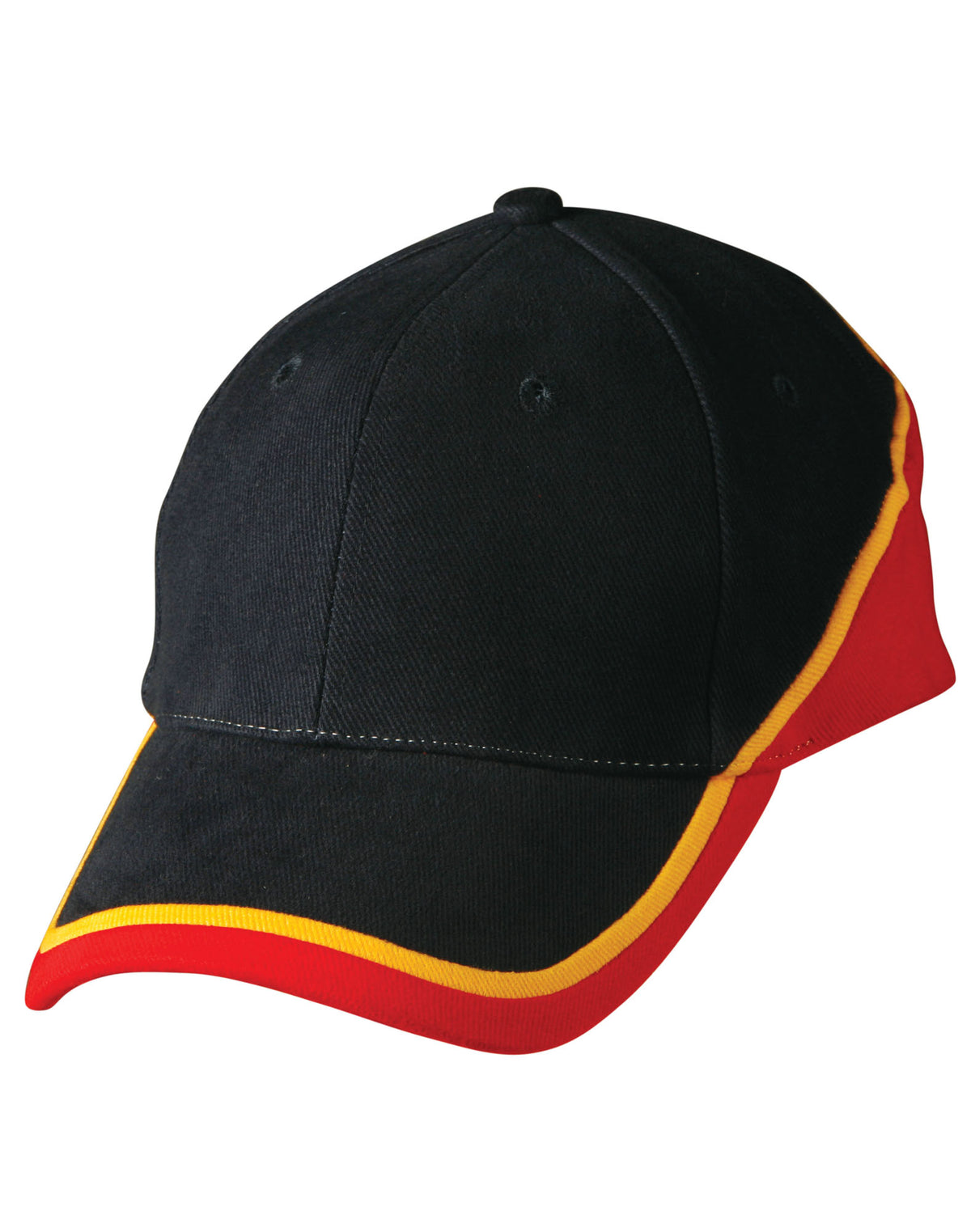 Tri Contrast Colours Cap - Navy/Gold/Red - Front