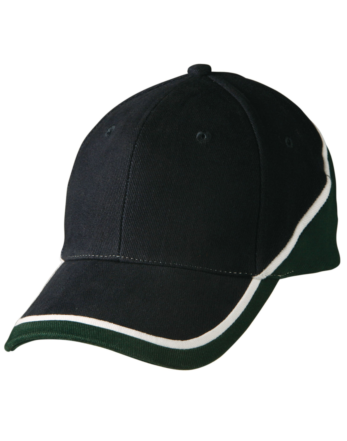 Tri Contrast Colours Cap - Navy/White/Bottle - Front