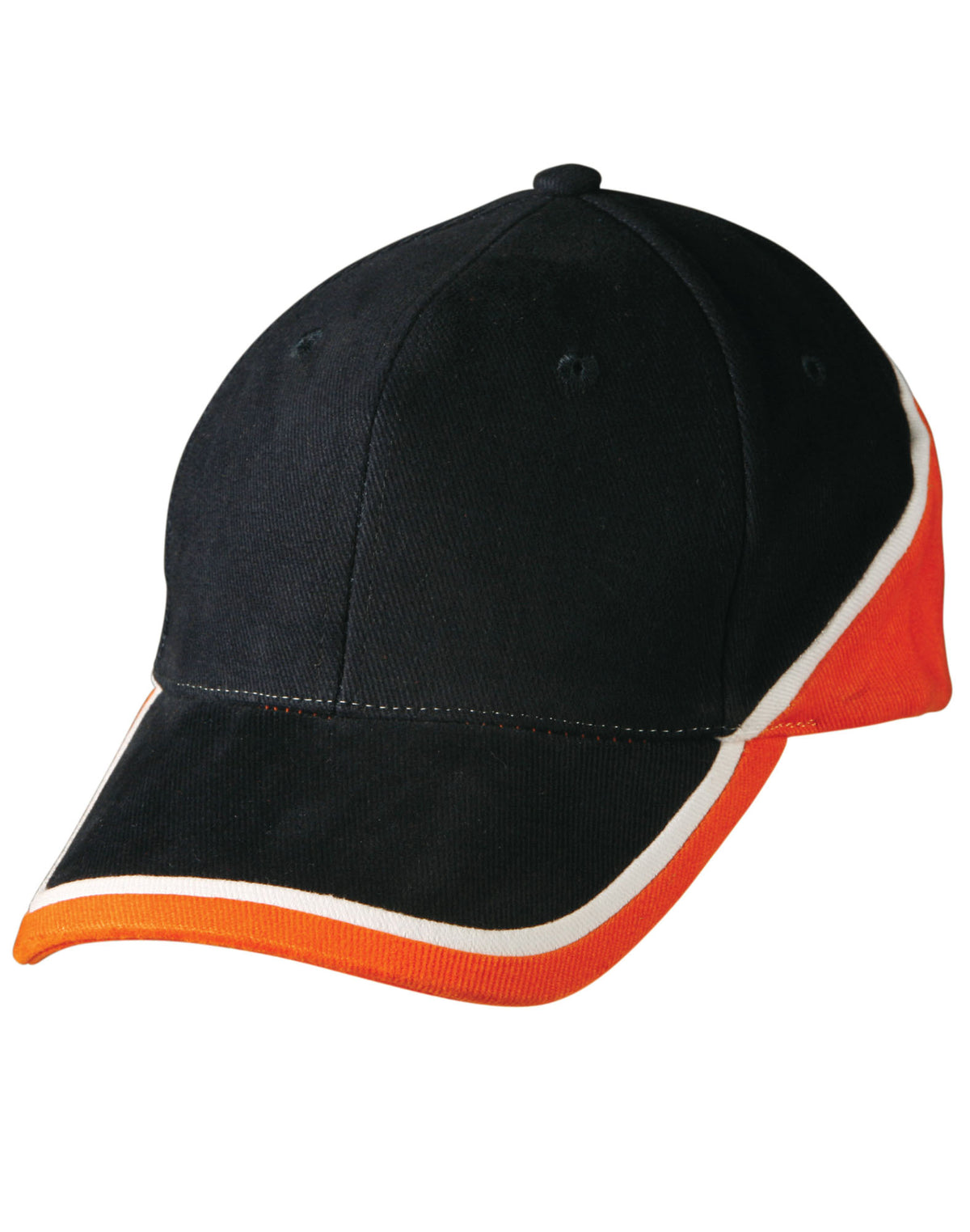 Tri Contrast Colours Cap - Navy/White/Orange - Front
