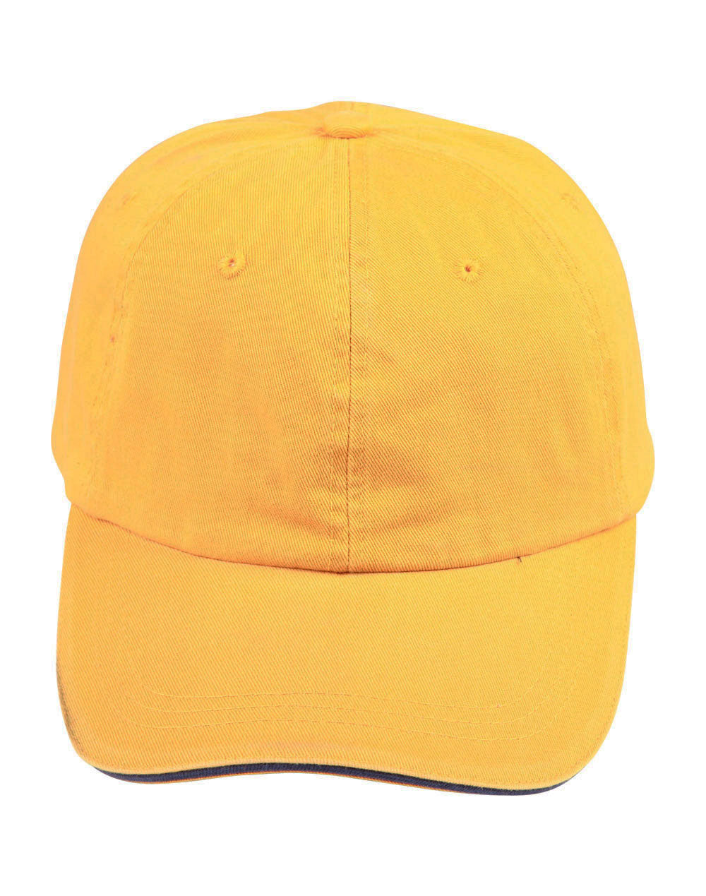 Washed Polo Sandwich Cap - Yellow/Navy - Front
