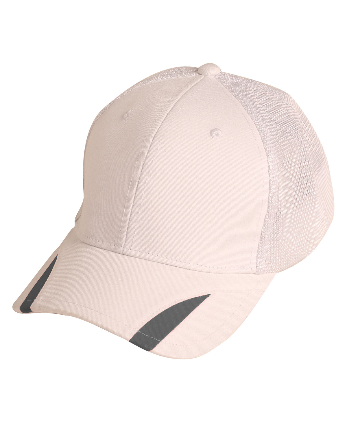 Contrast Peak Trim Cap - White/Grey - Front